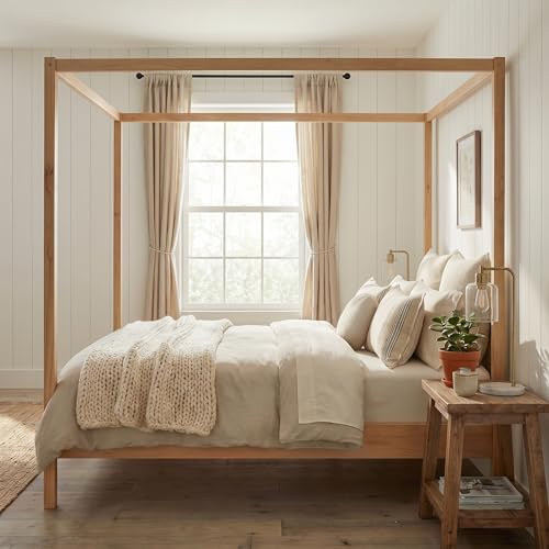 Wooden Canopy Bed with Four Posters, view 5
