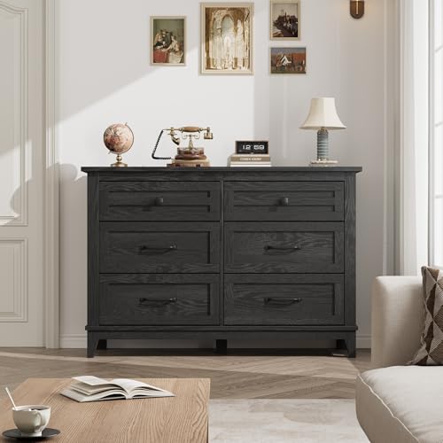 6 Dresser for Bedroom, 47 in Wide Drawer Dresser with Storage Freestanding, view 4