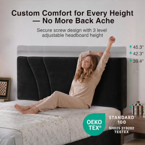 Queen Bed Frame with Drawers/Charging Station/LED Light, Black, view 6