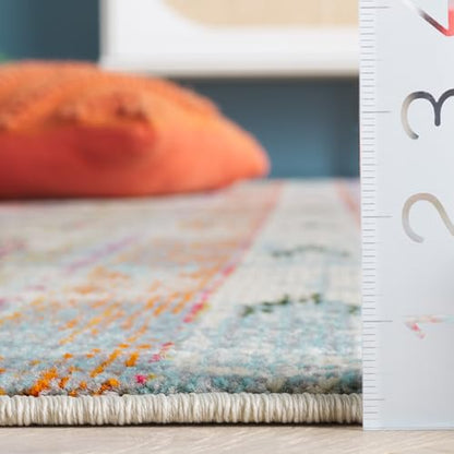 SAFAVIEH Monaco Collection Area Rug - 8' x 10', Multi, Boho Chic Tribal Distressed Design, Non-Shedding & Easy Care, Ideal for High Traffic Areas in Living Room, Bedroom (MNC222F)
