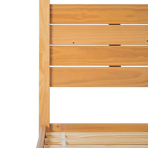 Isla Slatted Headboard Canopy Bedframe, Queen, Natural Pine