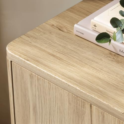 67IN Natural Oak Fluted Sideboard Buffet Cabinet with Storage, view 9