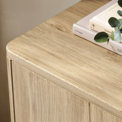 67IN Natural Oak Fluted Sideboard Buffet Cabinet with Storage, view 9