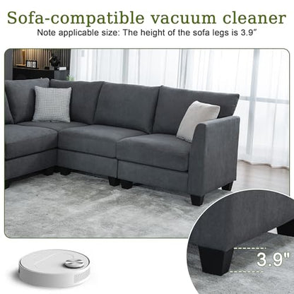 150.4" Large Sectional Couches for Living Room, 8 Seater L Shaped Modular Sectional Sofa with Two Storage Ottomans & USB, Oversized Corner Couch for Living Room (Grey)