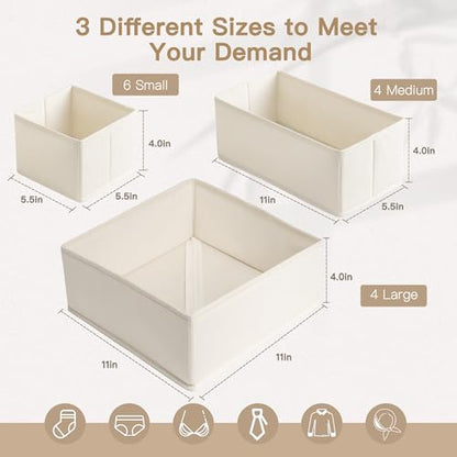 Drawer Organizer Clothes, 14 Pack Dresser Organizer for Baby Clothes, Underwear, view 4