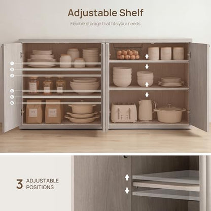 Buffet Cabinet with Storage Sideboard Cabinet with Doors & Shelves, view 6