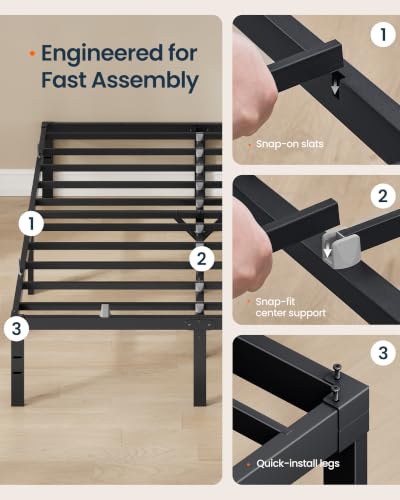 Full Size Bed Frame, Metal Platform Bed Frame, 14 Inch, view 6