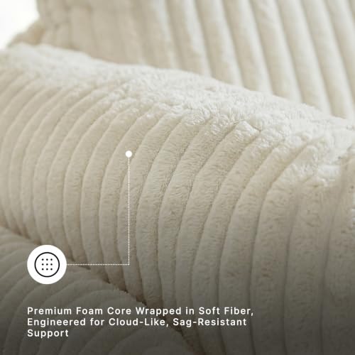 Signature Design by Ashley Tie-Breaker Cozy Contemporary Manual Press-Back Swivel Glider Rocker Recliner with 2 Bolster Pillows and Hidden Storage, White