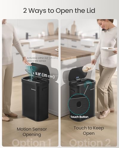Motion Sensor Trash Can, 13 Gallon (50 L), Soft-Close Lid, view 5