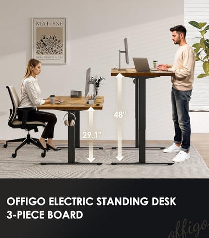 71" Executive Electric Standing Desk Height Adjustable, Rustic Brown, view 4
