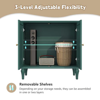 Green Sideboard Buffet Cabinet with Storage, view 4