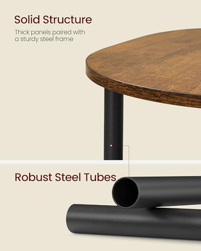 Side Table, Small End Table, Tall Nightstand, Steel Frame, view 7