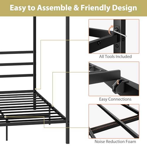 Queen Size Metal Canopy Bed Frame, view 6