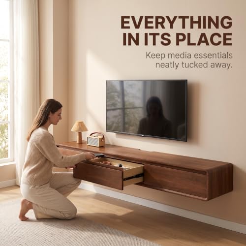 Floating TV Stand Wall Mounted TV Cabinet with Storage for Living Room, view 6