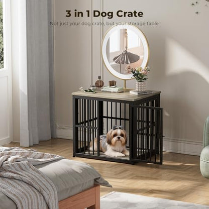 27'' Dog Crate Furniture with 3 Doors for Puppy Small Dogs, view 5