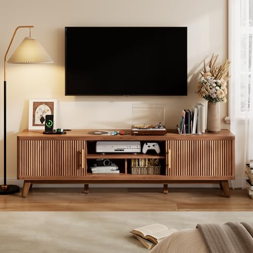70" Mid Century Modern TV Stand, view 5