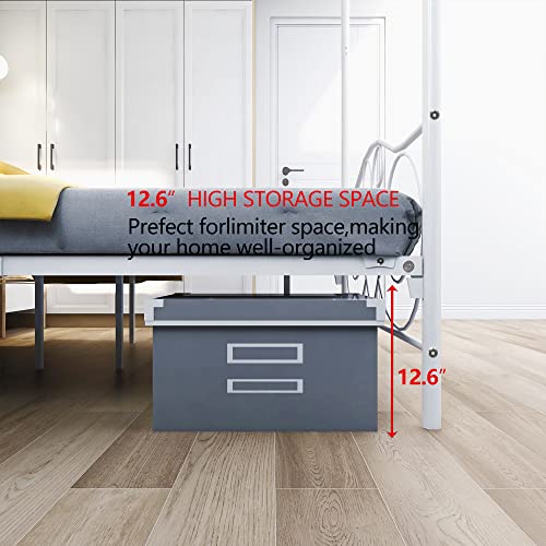 Canopy Full Bed Frame Platform Heavy Duty Steel Slat and Support with Headboard, view 3