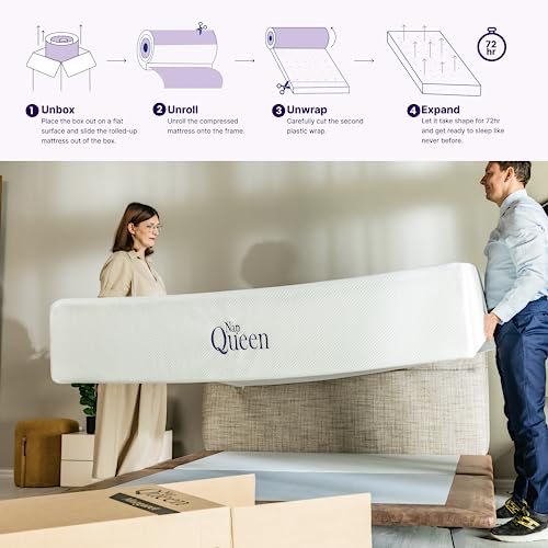 8 Inch Twin-XL Size Mattress, Bamboo Charcoal Memory Foam Mattress, Bed in a Box, view 5
