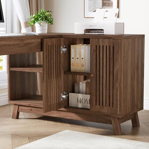 Tribesigns 57-Inch L-Shaped Desk, Office Computer Desk with Storage, view 7