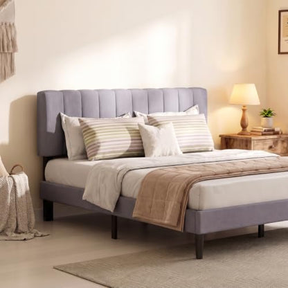 Full Size Bed Frame with Headboard, Platform Bed Frame, view 2