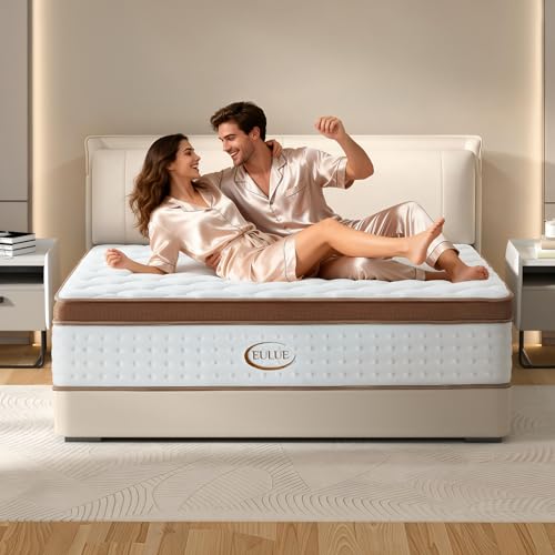 Queen Size Mattress 12 Inch, Hybrid Mattresses in a Box, Medium Firm Individual Pocket Springs Fiberglass Free Breathable and Stress-Relieving CertiPUR-US 80" x 60"