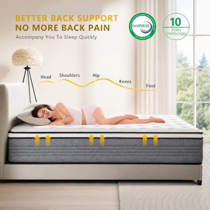 King Size Matresses, 14 Inch Pocketed Spring King Mattress in a Box, view 5