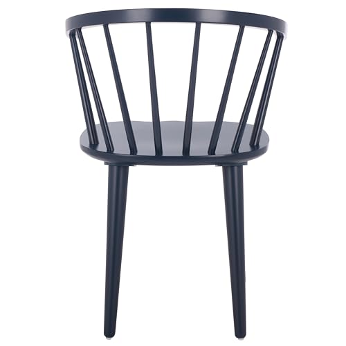 SAFAVIEH Furniture - Blanchard Side Chair Set of 2 - Navy - Solid Wood - Farmhouse Spindle - Ideal for Dining Room, Kitchen, Living Room, 18" Seat Height (AMH8512Q-SET2)