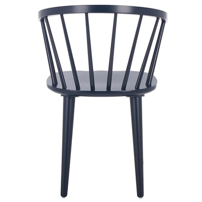 SAFAVIEH Furniture - Blanchard Side Chair Set of 2 - Navy - Solid Wood - Farmhouse Spindle - Ideal for Dining Room, Kitchen, Living Room, 18" Seat Height (AMH8512Q-SET2)