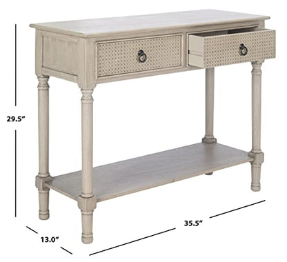 Safavieh Home Collection Haines Greige 2-Drawer Bottom Shelf Console Table