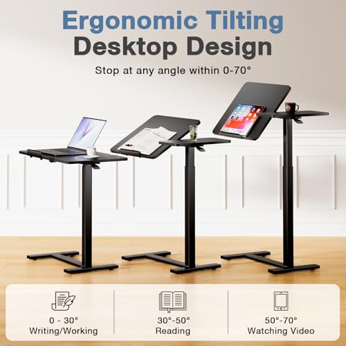 Standing Desk with Wheels, Rolling Desk, Laptop Table, view 5