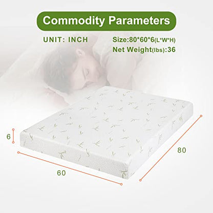 | 6 Inch Queen Mattress | Gel Memory Foam | Medium Firm Feel | White | Bed in a Box, CertiPUR-US Certified | Pressure Relief, Cooling Ventilated Foam | Breathable Knit Cover
