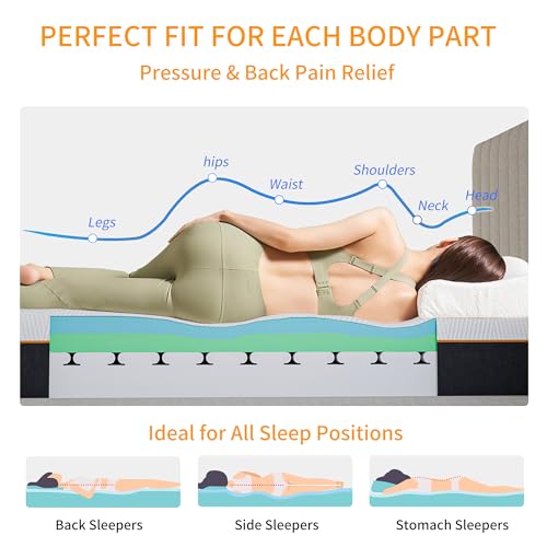 King Mattress for Back Pain Relief, 12 Inch Cooling Gel Memory Foam, view 5
