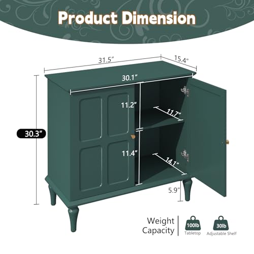 Green Sideboard Buffet Cabinet with Storage, view 3