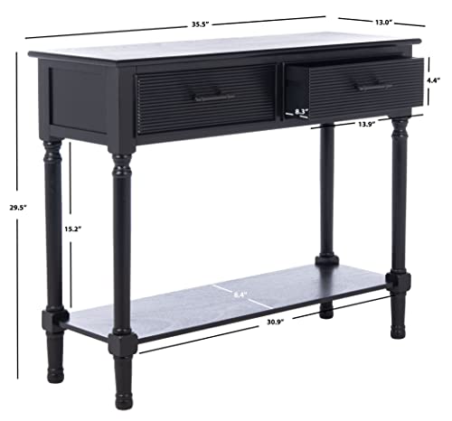 SAFAVIEH Home Collection Ryder Black 2-Drawer Bottom Shelf Console Table CNS5719B