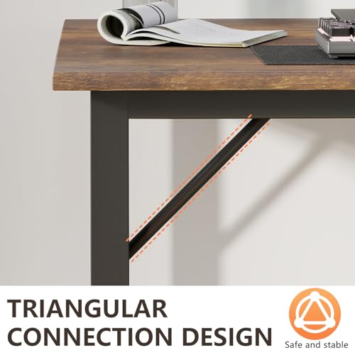 Computer Desk,Home Office Desk, Modern Simple Style for Home Office Study Writing (Brown, 55 Inch)