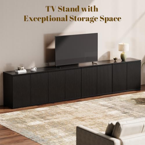 61.8" TV Stand for Living Room,Fluted Media Console Fits 55–65 Inch TVs, view 7