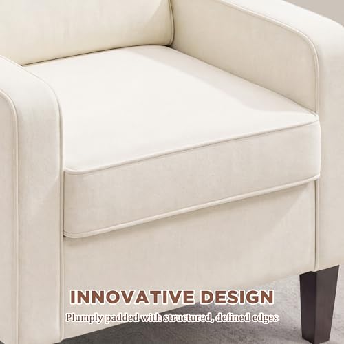 Mid-Century Accent Chair, Beige Armchair Living Room Chairs, view 4