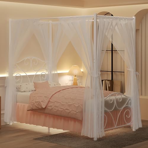Metal Canopy Bed Frame Twin Size, view 7