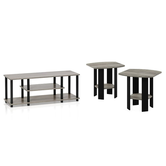 Furinno Turn-N-Tube No Tools 3D 3-Tier Entertainment TV Stand up to 50 inch TV