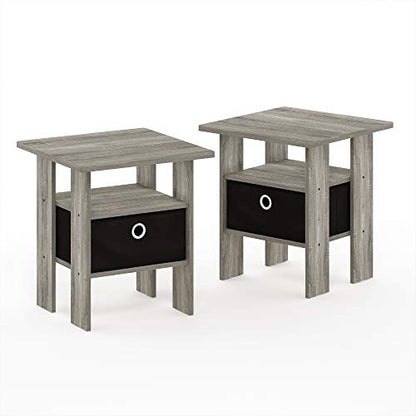 Furinno TV Stand for up to 55-Inch TV and 2 End Tables with Bin Drawer