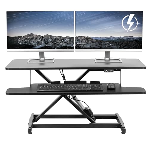 VIVO Black 36 inch Electric Desk Converter, DESK-VE36B, view 2