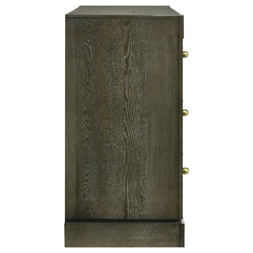 Dark 6 Drawer Dresser Cabinet