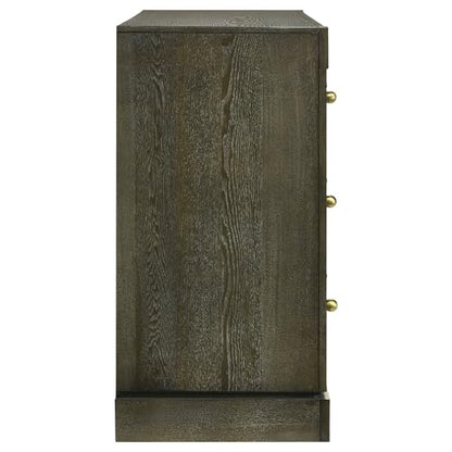 Dark 6 Drawer Dresser Cabinet