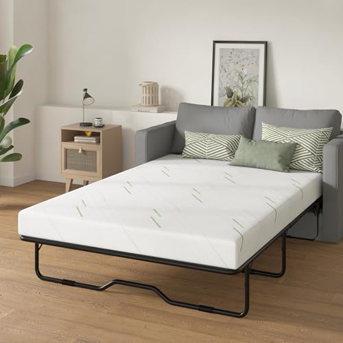 4 Inch Sofa Mattress Full Size, Gel Memory Foam Infused, with Removable Washable Cover, for Sleeper Sofas, Pull Out Bed, Guest Room, RVs, Boats