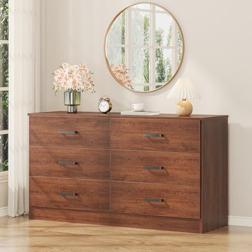 Wood Dresser for Bedroom, 6 Drawer Double Dresser, view 3