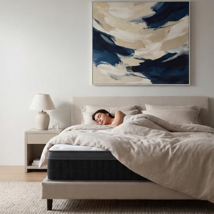 Queen Mattress 12 Inch, Medium Firm Hybrid with Pocket Coils & Cooling Gel, view 8
