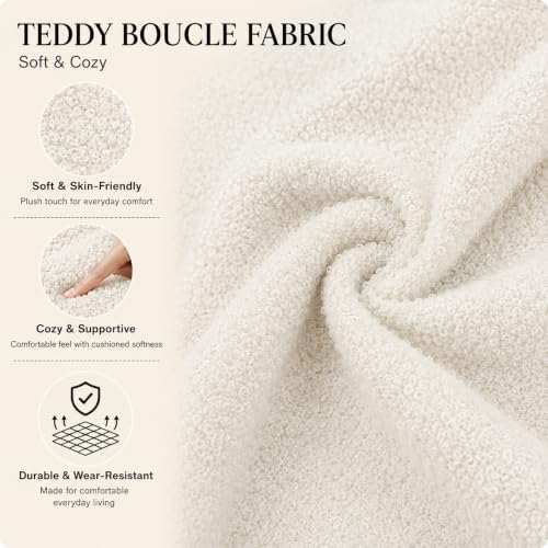 Modern Boucle Ottoman Footstool, view 7