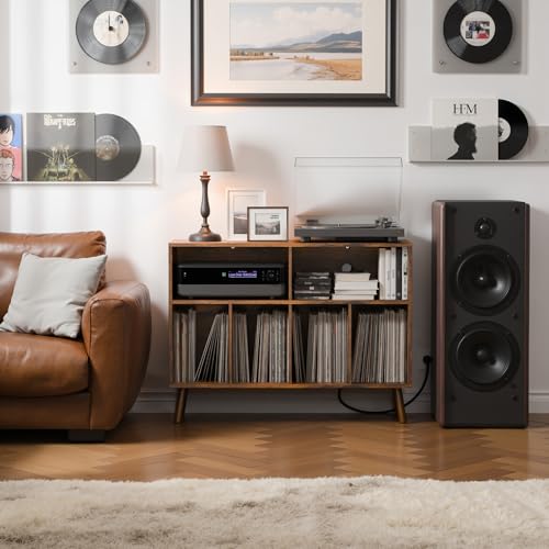 Record Player Stand with Vinyl Storage Cabinet, view 5