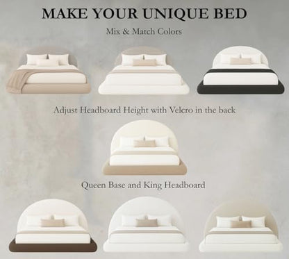 New Round Bed Upholstered Bed Frame –Washable Zip Cover, view 8