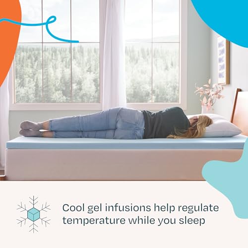 Memory Foam Mattress Topper, Twin XL Size, 2 Inch Gel Infused Memory Foam, view 4